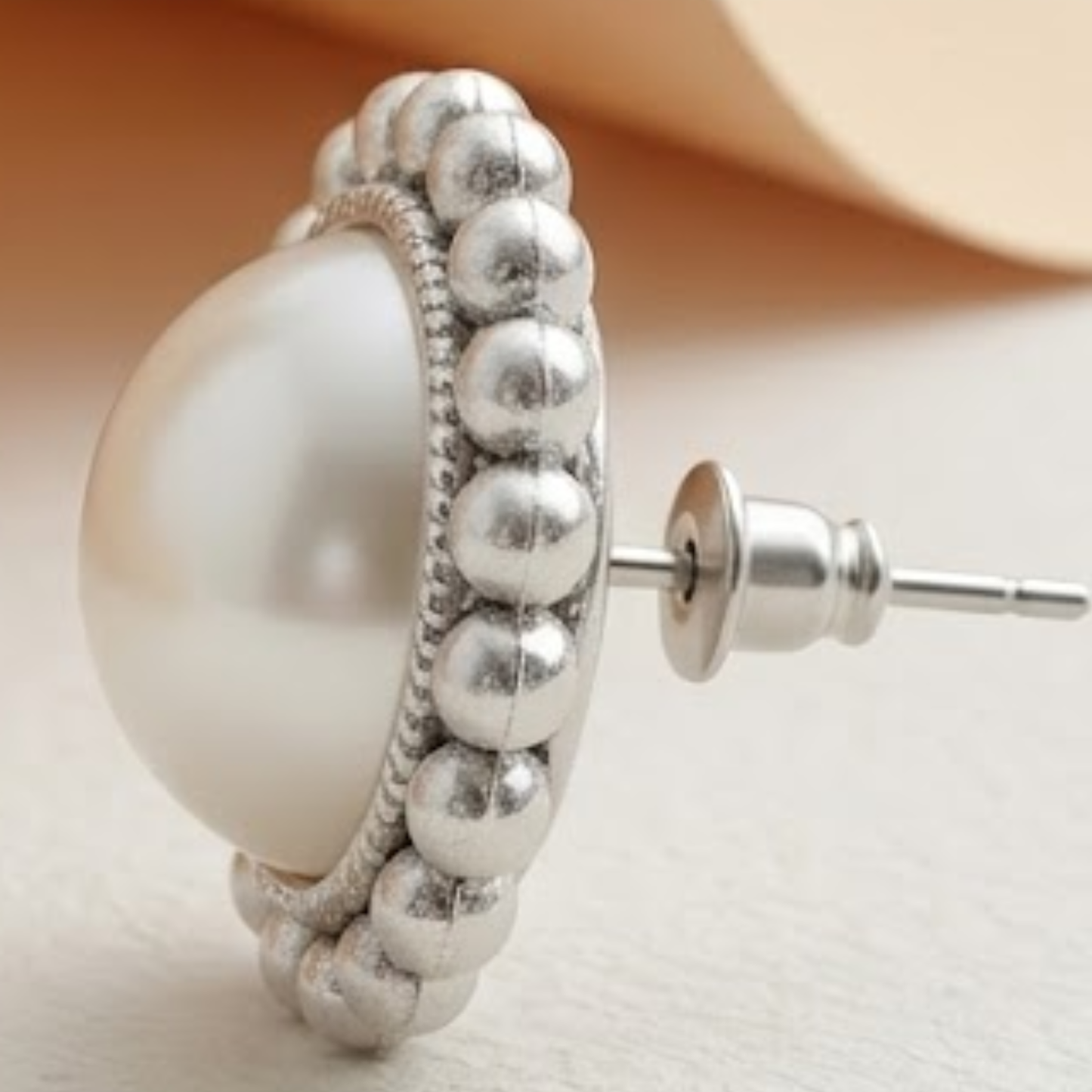 Elegant Silver Pearl Vertex Earrings for Women – High Luster Pearl Vertex with Polished Silver Setting | Minimal Luxury Everyday Jewelry