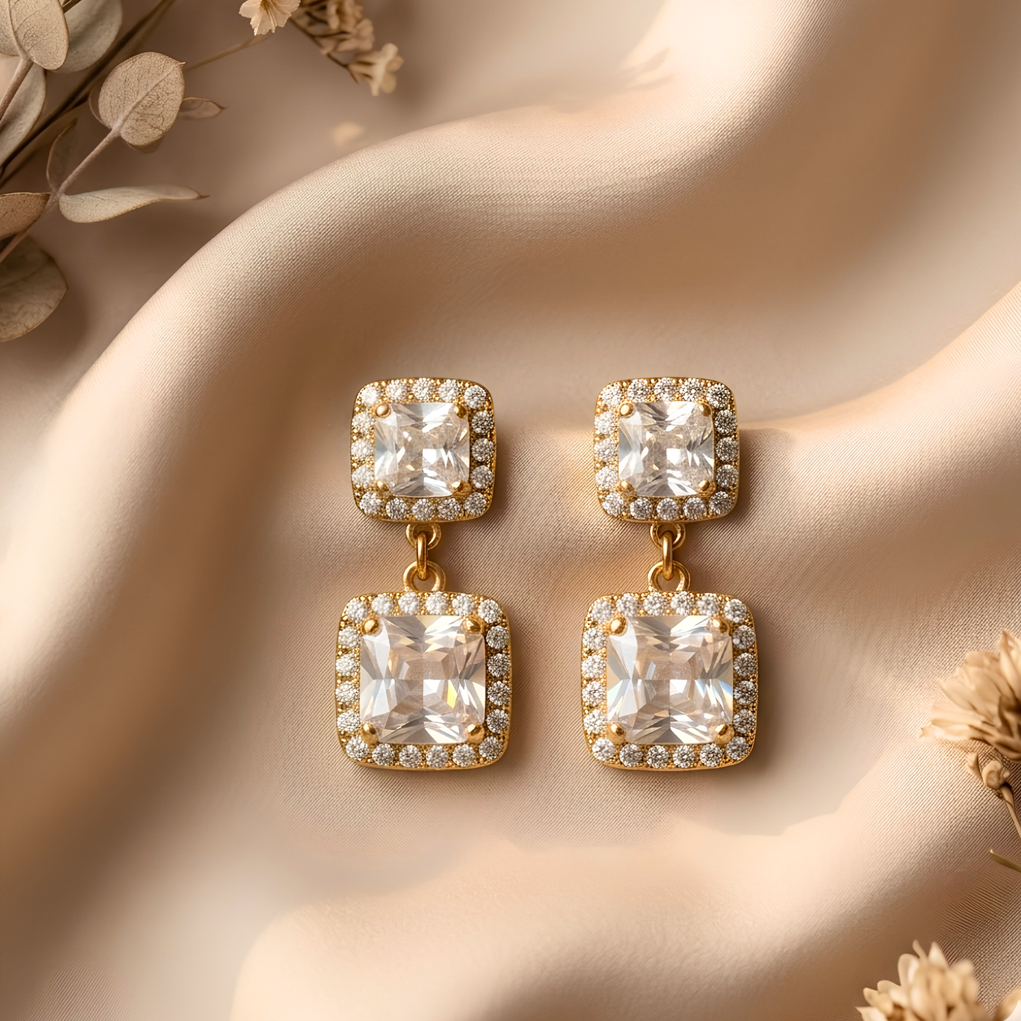 Prism Square Earrings for Women – Sparkling Square Design with Elegant  Prism Dangle | Lightweight Luxury Party & Evening Jewelry