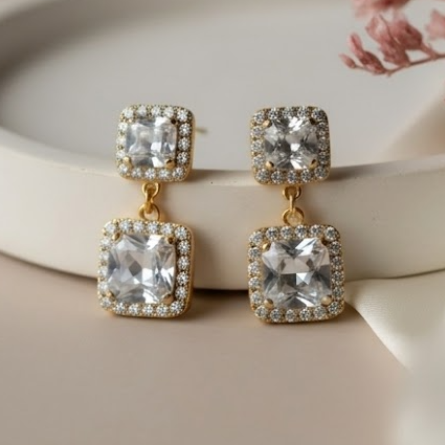 Prism Square Earrings for Women – Sparkling Square Design with Elegant  Prism Dangle | Lightweight Luxury Party & Evening Jewelry