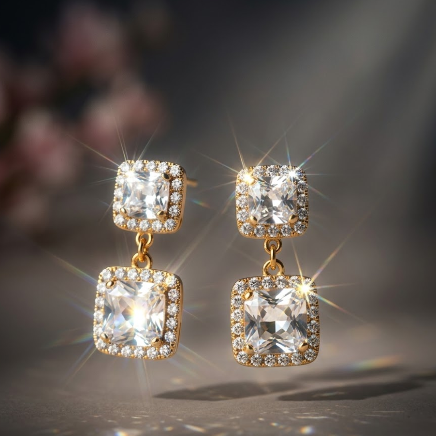 Prism Square Earrings for Women – Sparkling Square Design with Elegant  Prism Dangle | Lightweight Luxury Party & Evening Jewelry