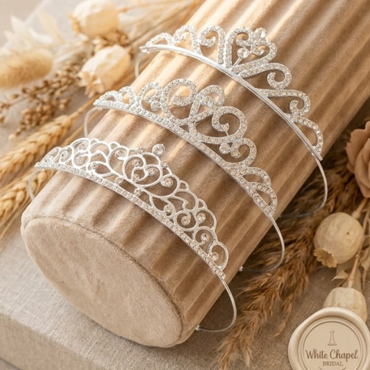 Crystal Bridal Tiara Collection – Elegant Silver Rhinestone Headpiece for Weddings, Proms & Special Occasions